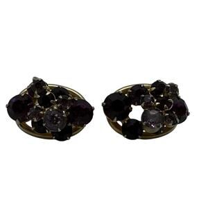 Fashion Purple  Synthetic Stones Clip-On Earrings
